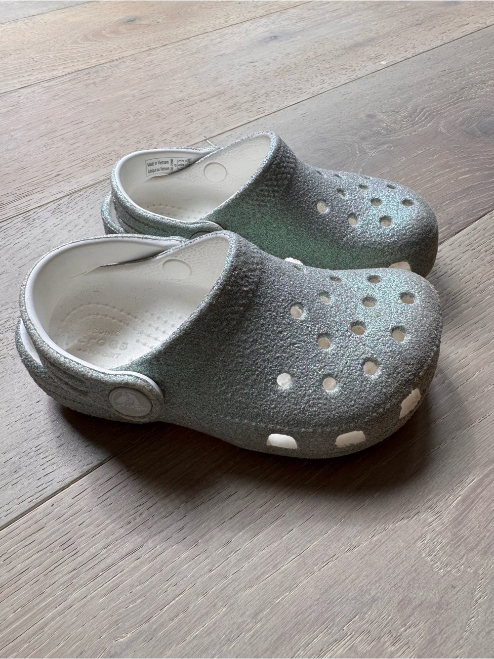CROCS Kids' Glitter Clog — Silver